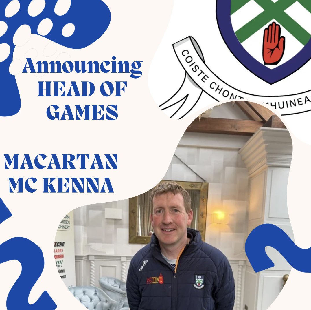 📣Monaghan GAA is delighted to announce that Macartan Mc Kenna from the <a href="/ScotstownGAA/">Scotstown GAA</a> Club has been appointed as Monaghan GAA Head Of Games.

Macartan will assume his position in the coming weeks and we wish him good luck in his new role. 

#VBC