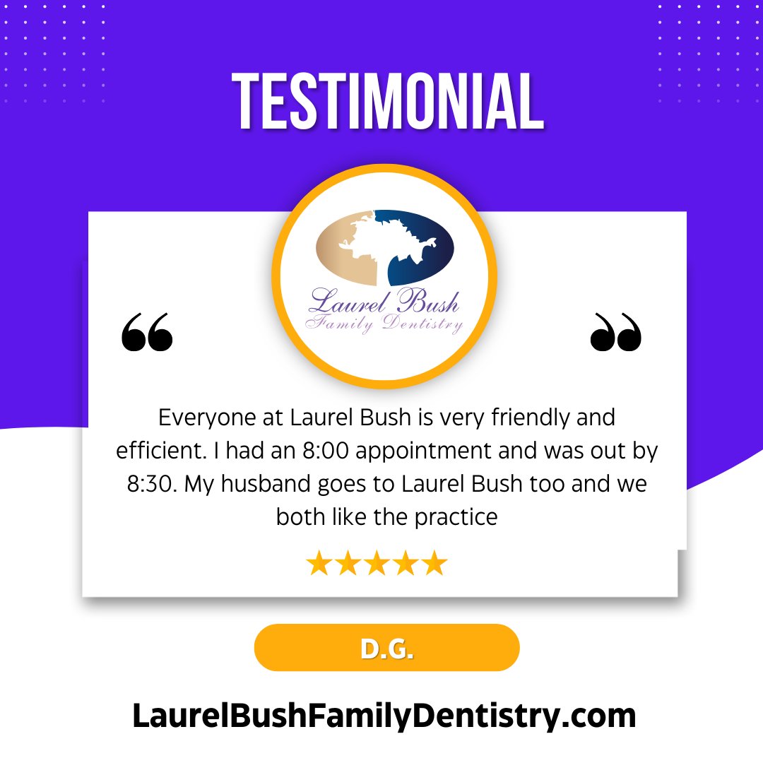 LaurelBushDent's tweet photo. Our sincere gratitude to D.G. for sharing this #FiveStar feedback on Google.  Our staff strives to ensure the best dental care in Harford County.  https://t.co/dEL2BMZgt3 https://t.co/ziE1sYTlWT