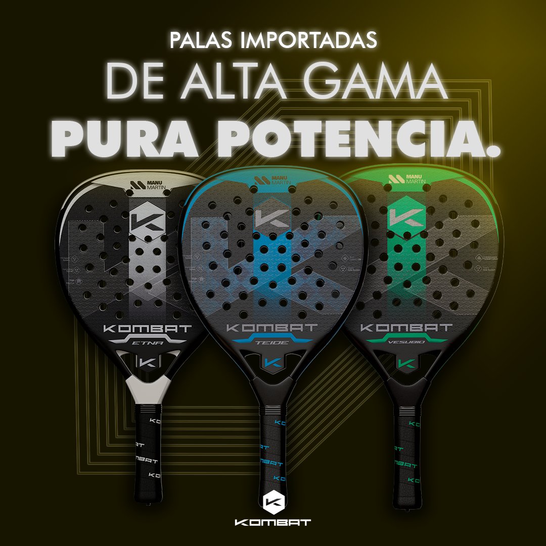 kombatpadelar's tweet photo. 🔥 VULCANO SERIES: POTENCIA EN ESTADO PURO 🔥

Palas de pádel importadas, de alta gama y diseñadas para el juego más explosivo.

⚡ Etna – Precisión y potencia al rojo vivo.
🌋 Vesubio – Furia y control en cada golpe.
🔥 Teide – Dominio total con cada smash. https://t.co/B1b7TF6CNY