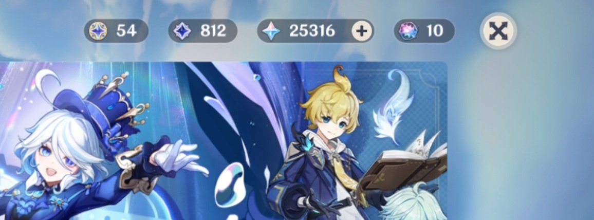airystal's tweet photo. dari primo 25k sampe 500 akhirnya bisa pulangin furina sama wriothesley meskipun dispook sm jean dulu 🥲🥲 + dapet mona di standar banner krn udh frustasi kelamaan pulangin furina https://t.co/lvzTHfMoNn