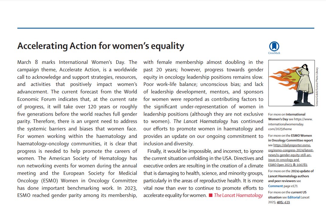 Women in Lymphoma - wil@lymphoma.org.au (@womeninlymphoma) on Twitter photo <a href="/TheLancetHaem/">The Lancet Haematology</a> addressing the need for accelerating action for women´s equality. #InternationalWomensDay2025 <a href="/TheLancetHaem/">The Lancet Haematology</a> addressing the need for accelerating action for women´s equality. #InternationalWomensDay2025