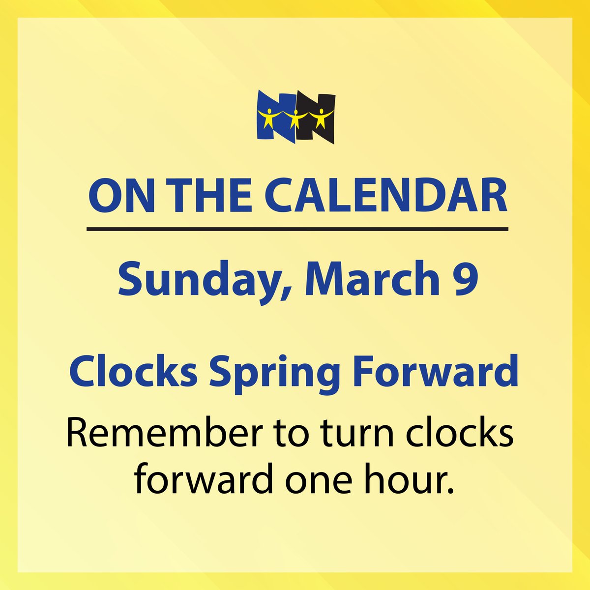 Reminder ⏰ Clocks turn forward one hour Sunday, March 9, at 2 a.m.