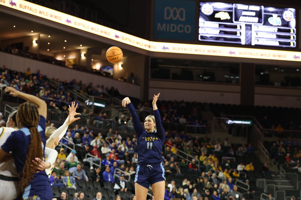 Nine point game, 46 seconds left.
#6 KC: 66
#3 NDSU: 57