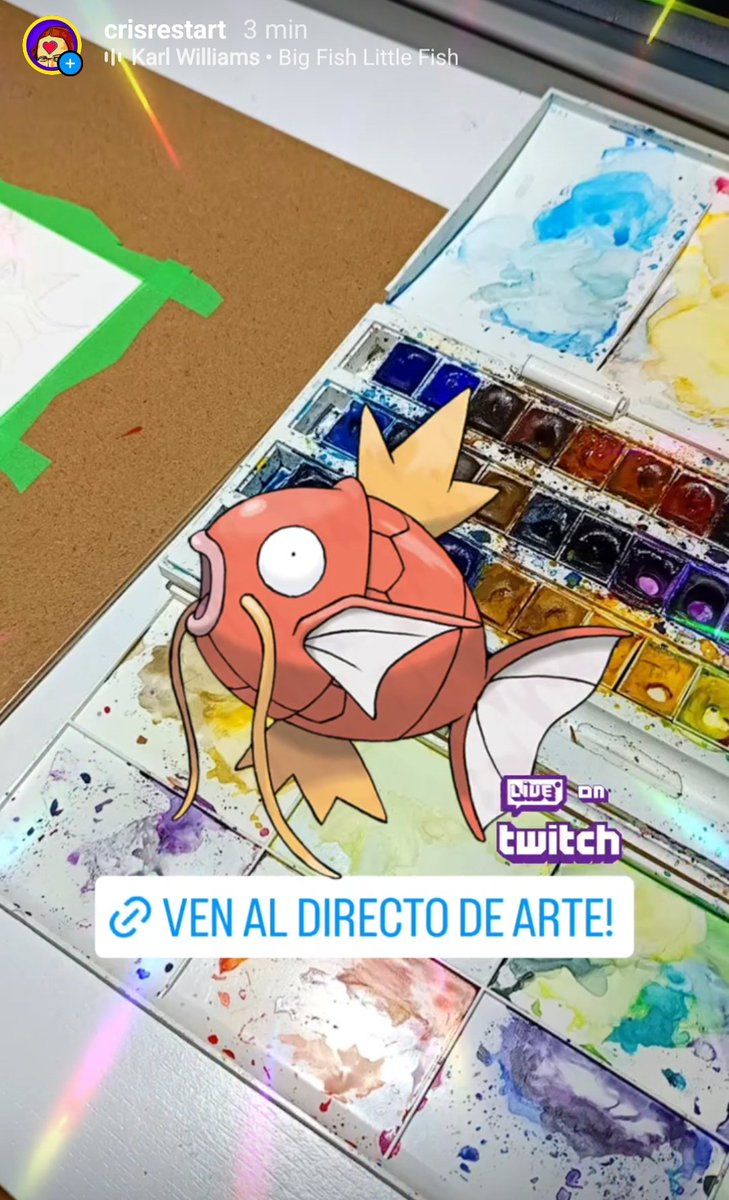 CrisRestartX's tweet photo. Está tarde pintaremos a Magikarp 🎨

Ven al directo de arte en https://t.co/IemUDrKyjG

#twitch #twitchcol https://t.co/yEQMMXI1ur
