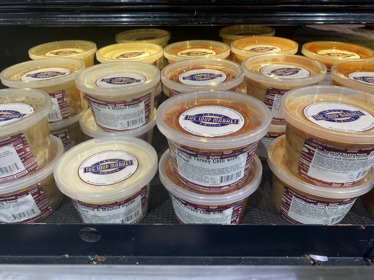 Soupguys's tweet photo. Raise your hand if you forgot to post @sendiks soups yesterday. 🙋‍♂️Sooo, we delivered African peanut &amp; chicken, ground turkey chili, meatloaf &amp; mashed potato and chicken dumpling yesterday. Have a great weekend. ✌🏼 https://t.co/njfmuNak1J