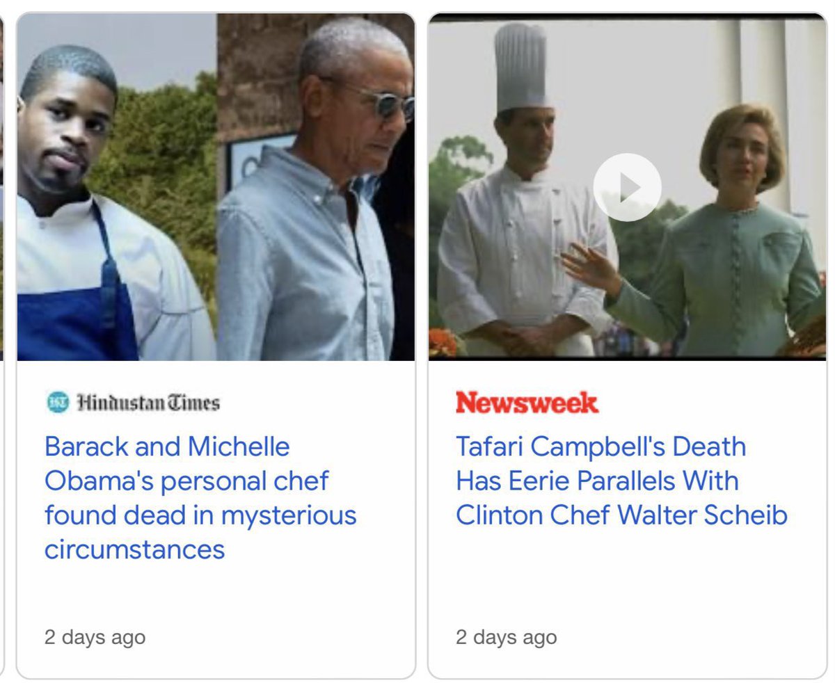 ocean20240's tweet photo. @CodeMonkeyZ Obama and Clinton chefs, both drowned, coincidence? I don’t think so!🤔 https://t.co/UFYdYTVKfa