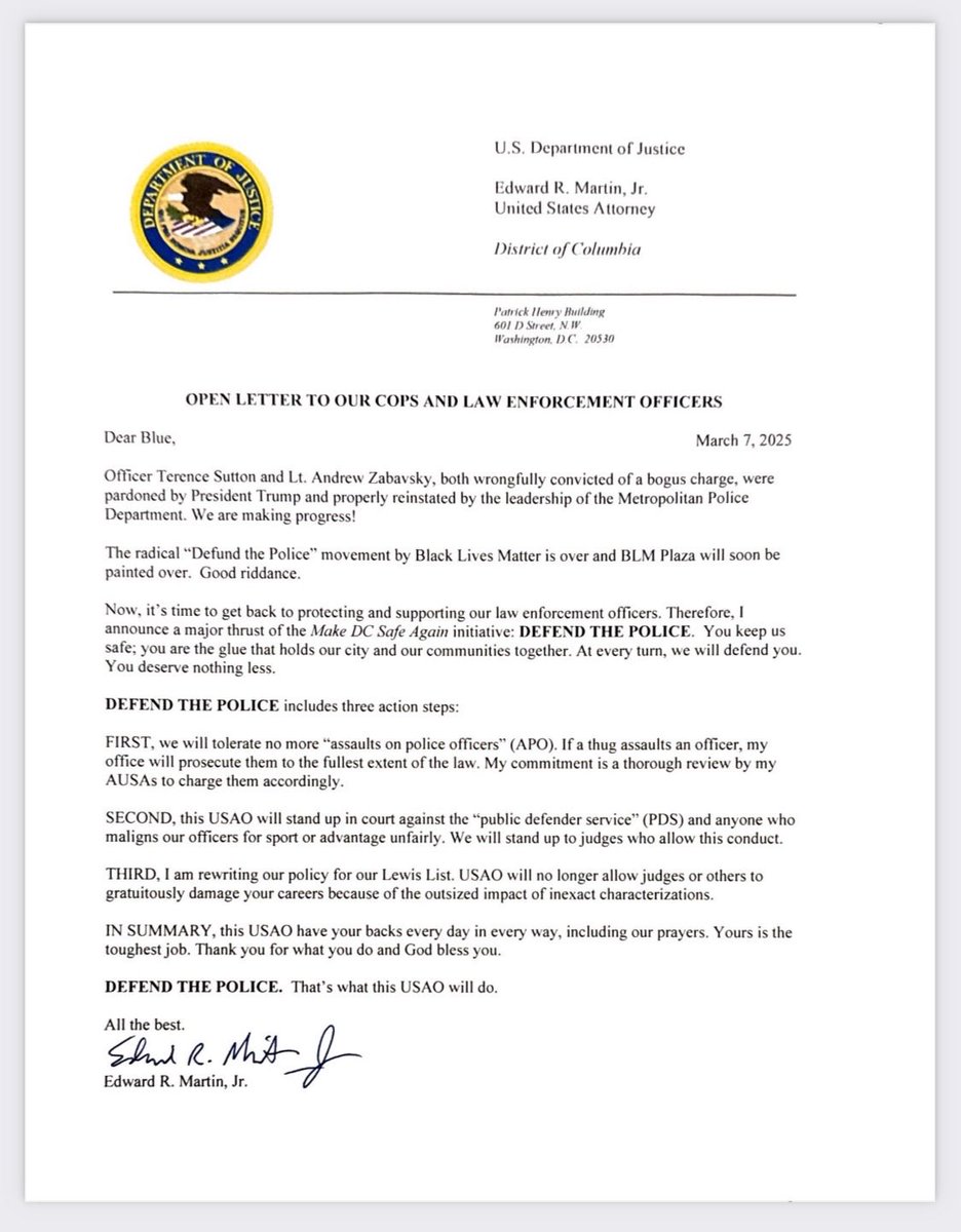 USAEdMartin's tweet image. My Letter to the Blue

DEFEND THE POLICE