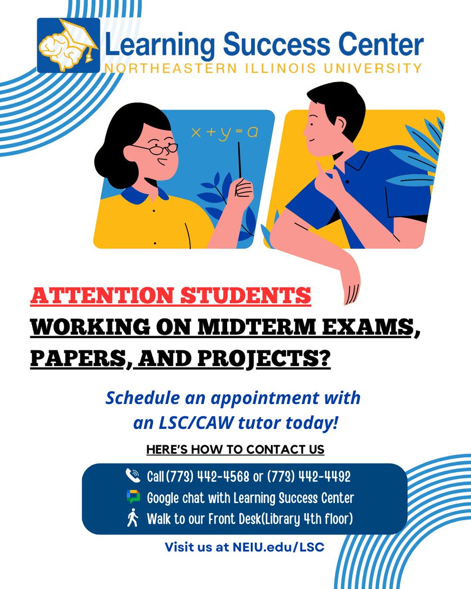 NEIU_ASC's tweet photo. Need a boost to get through that paper, project, or exam prep? Our tutors are here to help you shine!
https://t.co/iiuNw3MAkU
#LearningSuccess #AcademicSupport #NEIULife #tutors https://t.co/HoZIKZ4AbT