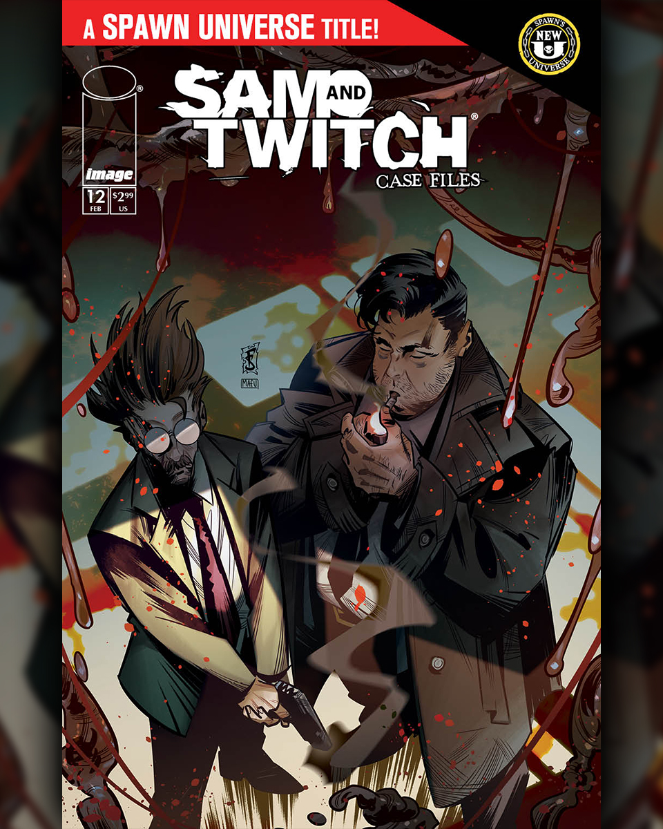 Todd_McFarlane's tweet photo. SUPER COOL cover for SAM AND TWITCH: CASE FILES #12... on sale 4/2/25! Pre-order by 4/10/25. 
Artist: @fe_sabbatini88 // Colorist: @mafuriah

TODD.

 #samandtwitch #spawn #crimedrama #mysterycomics #STCF @ImageComics @McFarlaneComics https://t.co/fESAtKMJFS