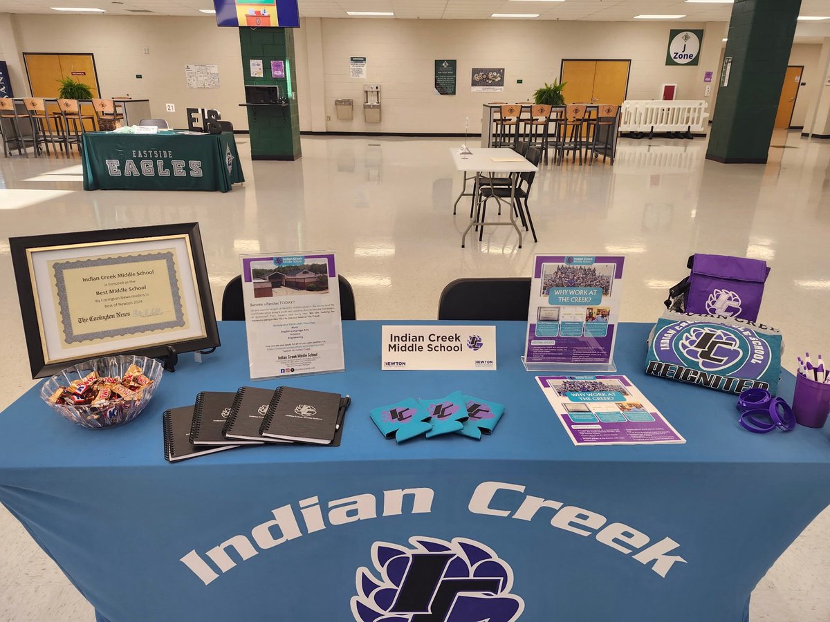 Career fair ready. Stop and see us first. Openings in ELA, Math, Engineering. Work at The Creek! #TeachNewton