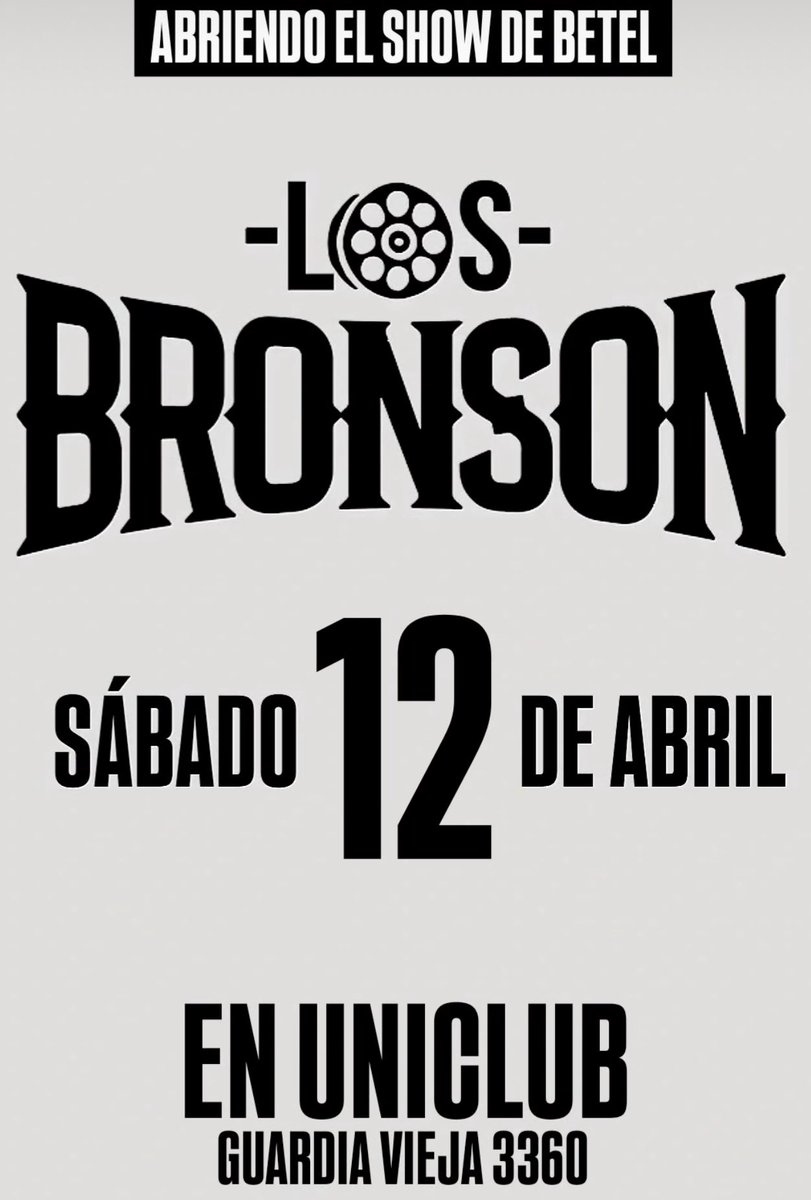 cecimega's tweet photo. Agéndate esta fecha que tocan @LosBronsonRock @ChispaZarco en @UniclubBA 
12 de abril https://t.co/n0uZtNDhpo