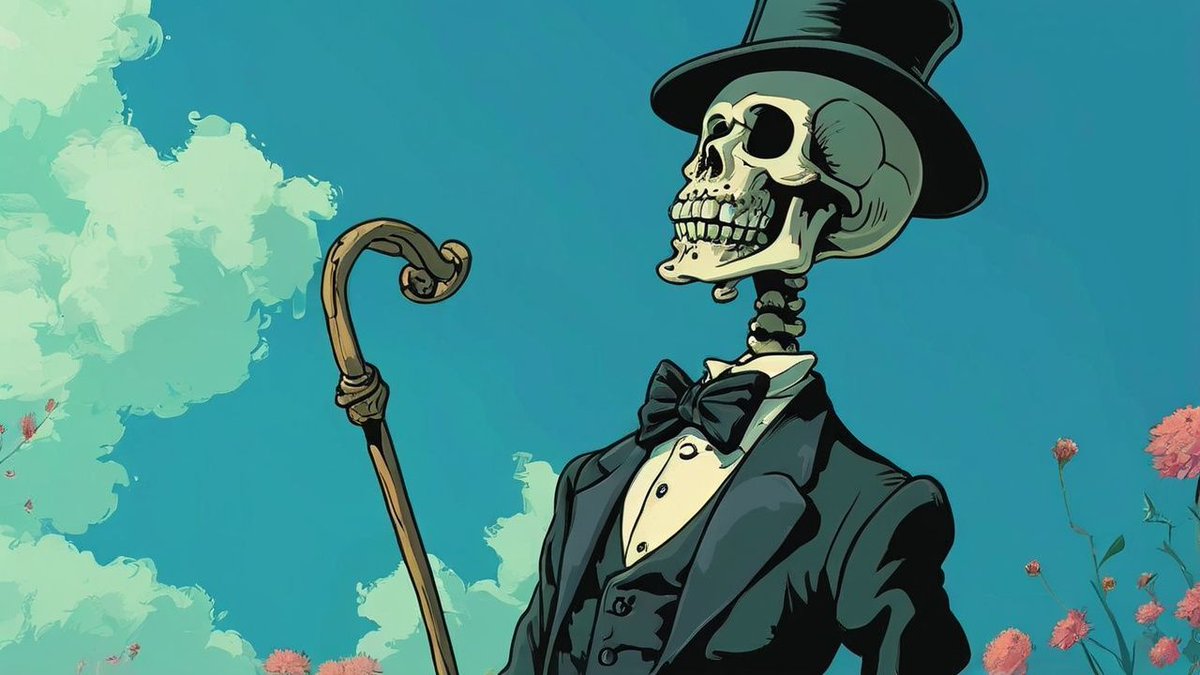 OneN00B2Many's tweet image. This unused #ai art image of Rattleford von Bonesworth has such a nice vibe to it. I wanted a chill last still to say "So long!" at the end of Horror House. This one alllllmost made the cut #smallyoutuber youtu.be/jbl2UkmskuE