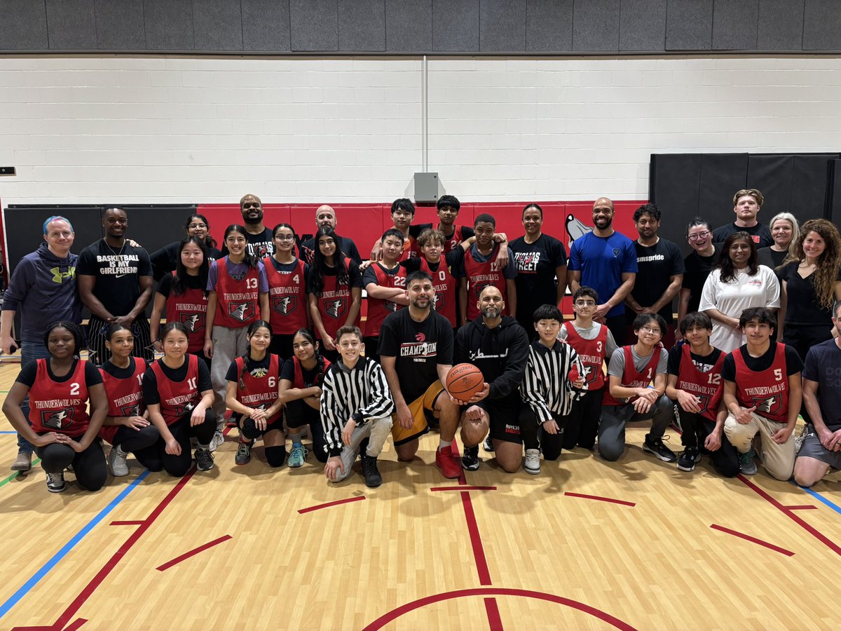TSMSWolfpack's tweet photo. Tradition continues with our Staff vs Students Basketball game 🏀. Special shout out to our Sr. Basketball teams on a fantastic season. Oh yea.. teachers won! 🏆 👍🏽 @PeelSchools @Kat2Noel @hpe4pdsb @SPESPHEA @ETPHEA @opheacanada @PDSBDirector https://t.co/fD2CZyNstj
