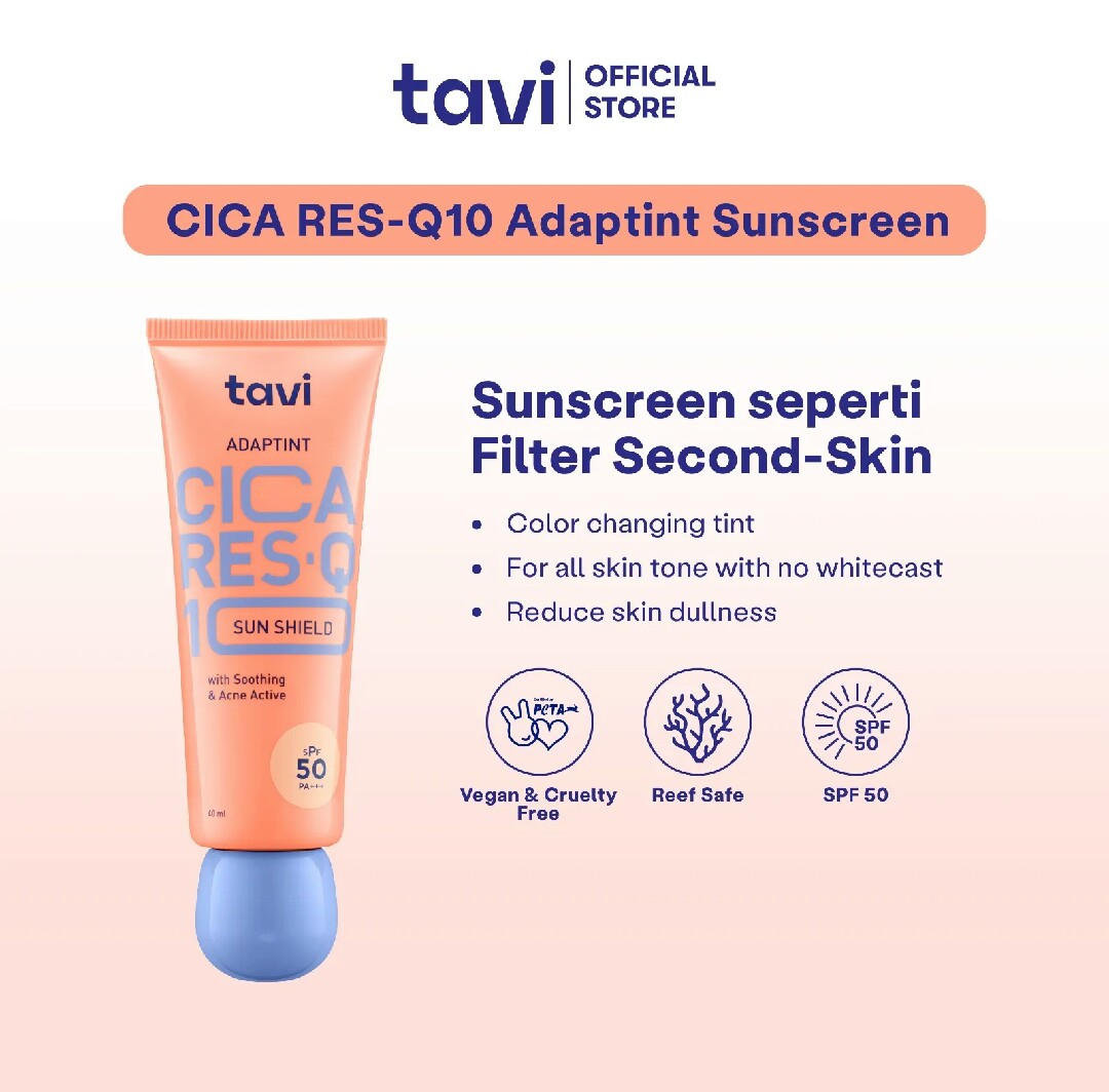 AfBeautee's tweet photo. Tavi Cica Res-Q10 AdapTint Sun Shield, sunscreen dgn kandungan Cica &amp; Res-Q10 yg bikin kulit sehat &amp; glowing. Ada efek pore blurring juga lho, bikin kulit makin flawless! Yuk, cobain skrg! ✨

🔗 https://t.co/fWxmh5pmJ8

#tavi #Sunscreen #ColorChanging #TintedSunscreen #Skincare https://t.co/w5oZXQ1035