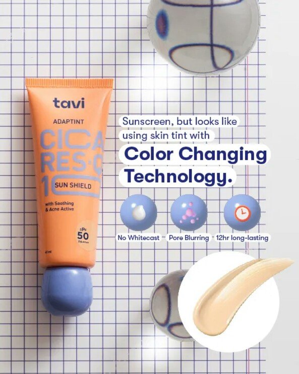 AfBeautee's tweet photo. Tavi Cica Res-Q10 AdapTint Sun Shield, sunscreen dgn kandungan Cica &amp; Res-Q10 yg bikin kulit sehat &amp; glowing. Ada efek pore blurring juga lho, bikin kulit makin flawless! Yuk, cobain skrg! ✨

🔗 https://t.co/fWxmh5pmJ8

#tavi #Sunscreen #ColorChanging #TintedSunscreen #Skincare https://t.co/w5oZXQ1035