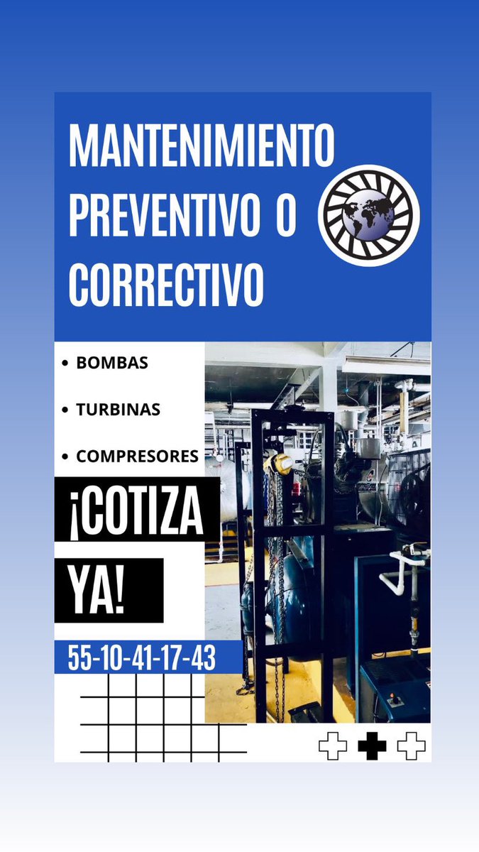 HERANDI_GPO_INT's tweet photo. Tus equipos siempre al 100% con nuestro servicio de mantenimiento preventivo y correctivo; bombas, compresores, turbinas y motores. Contáctanos y evita interrupciones en tus líneas de producción, asegurando el máximo rendimiento y vida útil de tus equipos.⚙️🛠️ 
Contáctanos‼️ https://t.co/VDVR00Lb0O