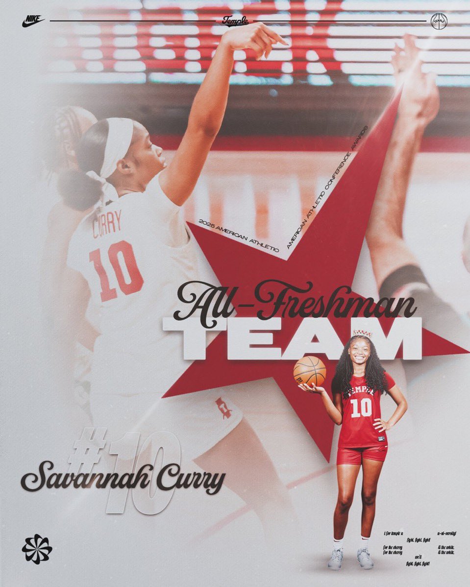 Ray Dunne (@raydunne975) on Twitter photo Great awards season for <a href="/templewbb/">Temple Women’s Basketball</a>!
The team’s two captains on the AAC’s 1st team in their final collegiate seasons, Kaylah Turner’s first year at Temple gets her 6th Player of the Year and Savannah Curry makes the All-Freshman team.
Happy to see them get well-deserved praise! Great awards season for <a href="/templewbb/">Temple Women’s Basketball</a>!
The team’s two captains on the AAC’s 1st team in their final collegiate seasons, Kaylah Turner’s first year at Temple gets her 6th Player of the Year and Savannah Curry makes the All-Freshman team.
Happy to see them get well-deserved praise!