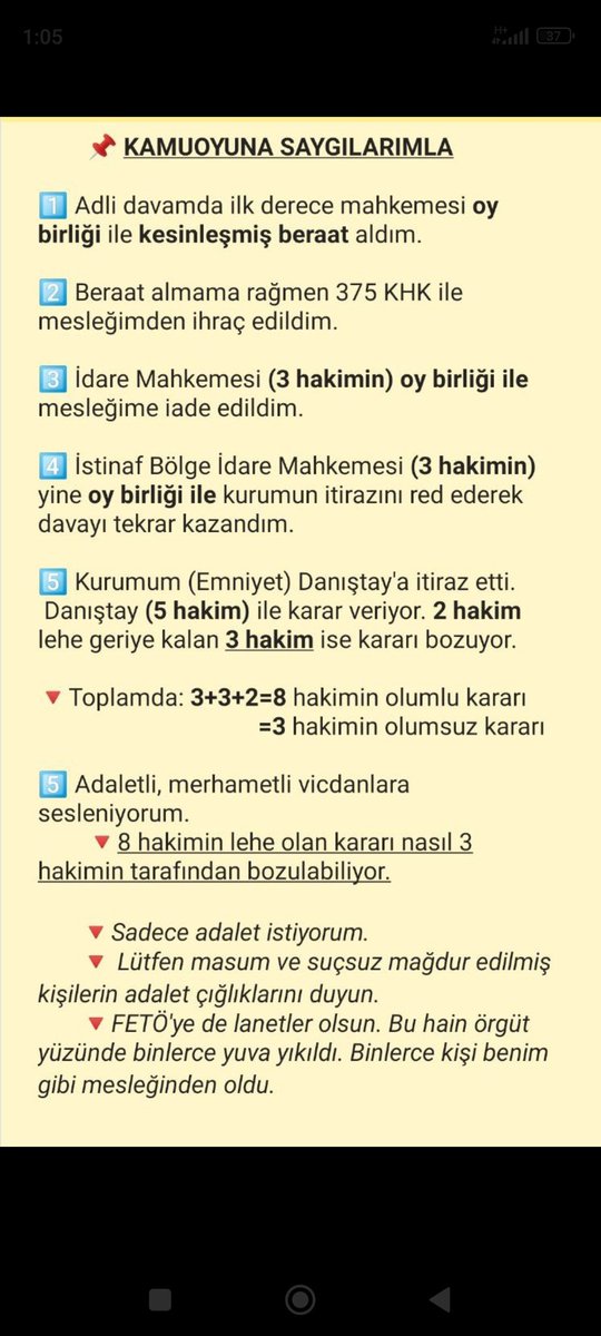 webaslan (@webaslan_25) on Twitter photo Sayın Bakanım yargıdan aklanmış kişiler aşık oldukları mesleklerinden hukuksuzça ihraç ettiriliyor. Bizler KHK mağdurlarıyız. Lütfen sesimizi duyun. Ailelerimiz düşündüğünde milyona varan mağduriyet yaşanıyor. <a href="/yilmaztunc/">Yılmaz TUNÇ</a> Sayın Bakanım yargıdan aklanmış kişiler aşık oldukları mesleklerinden hukuksuzça ihraç ettiriliyor. Bizler KHK mağdurlarıyız. Lütfen sesimizi duyun. Ailelerimiz düşündüğünde milyona varan mağduriyet yaşanıyor. <a href="/yilmaztunc/">Yılmaz TUNÇ</a>