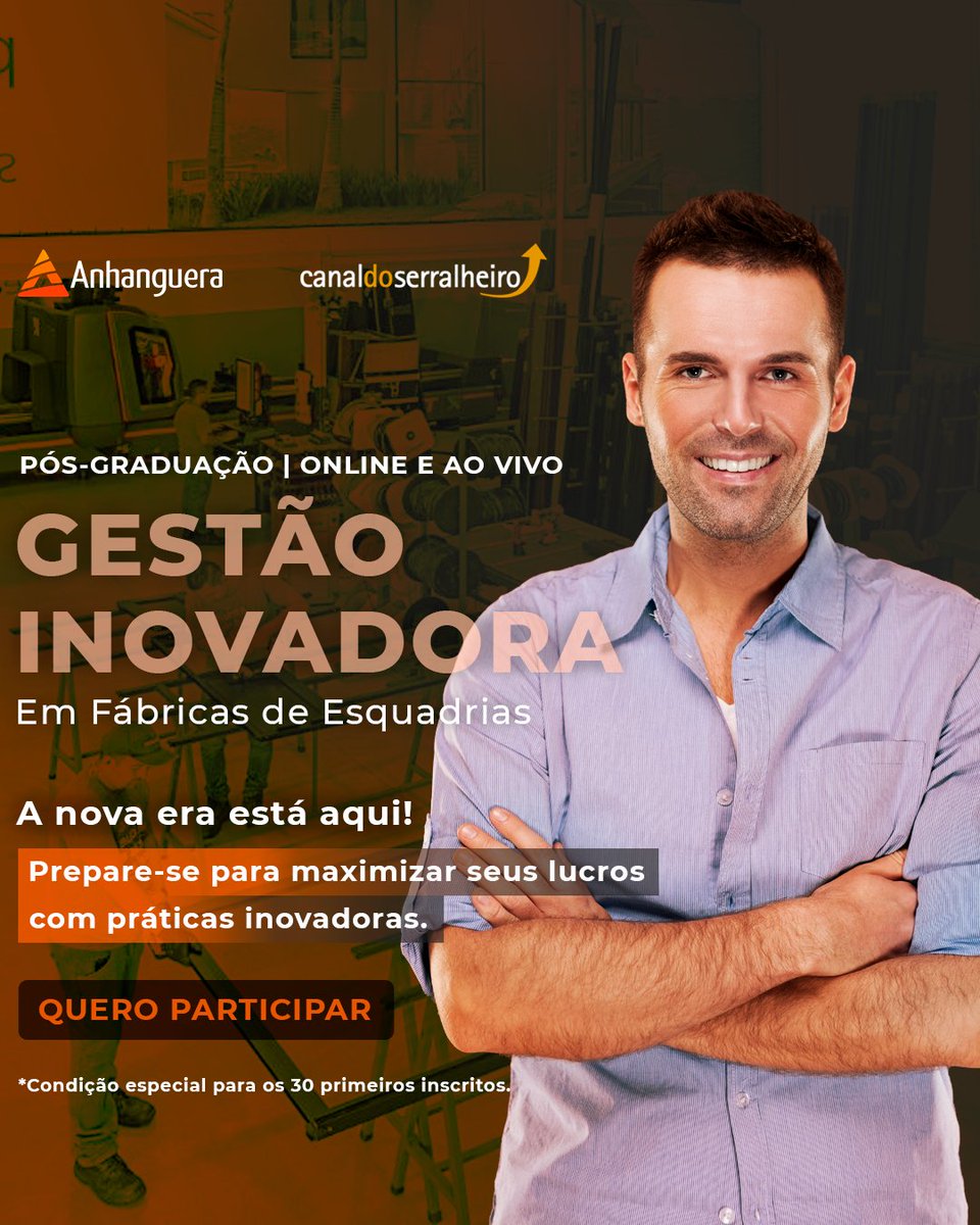 c_serralheiro's tweet photo. Pós-graduação em Gestão Inovadora para Fábricas de Esquadrias.

📌 Início das aulas: 24 de março
📌 Aulas 100% online (ao vivo e gravadas)
📌 Bolsa de 50% para a 1ª turma!

As vagas são limitadas! Garanta a sua agora https://t.co/XwoJFspPA6 https://t.co/lrX9Dt9vuR