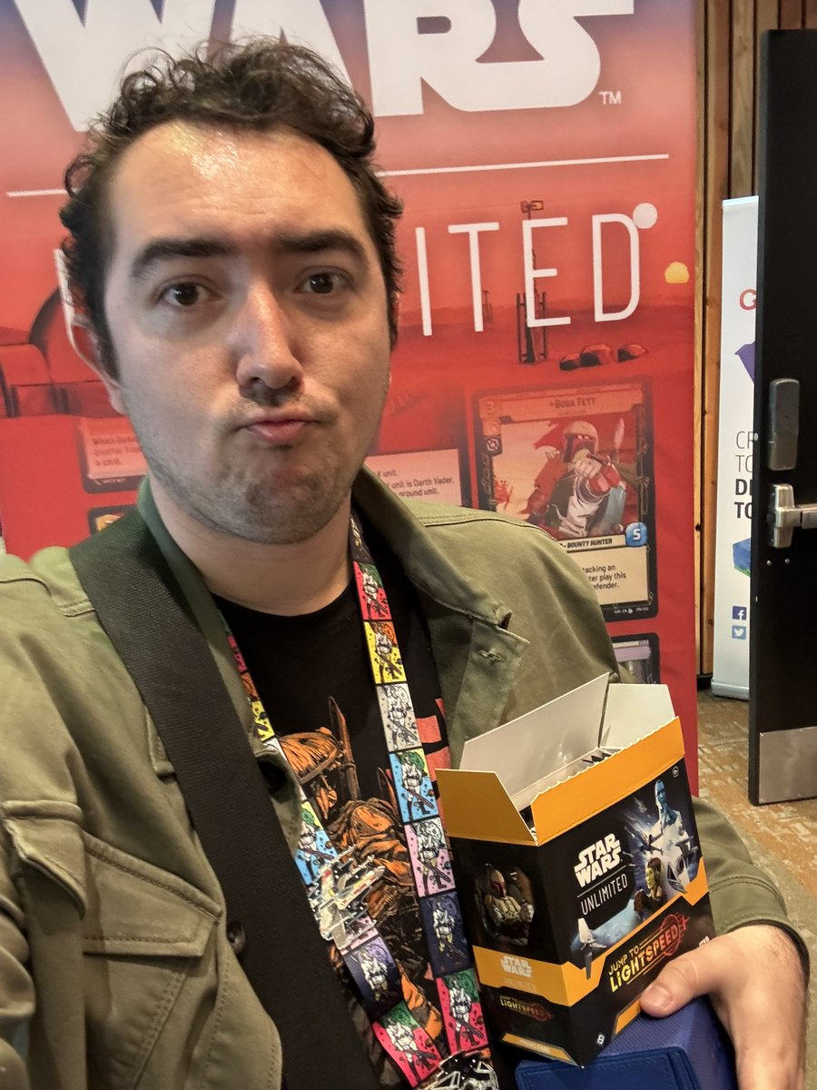 WhoShotFirstYT's tweet photo. Just finished 2-1 at the ECCC pre-release! Jump to Lightspeed is so much fun. I can’t wait to get home and crack into my pre-order! 🔥 https://t.co/3Fl01fMoqe