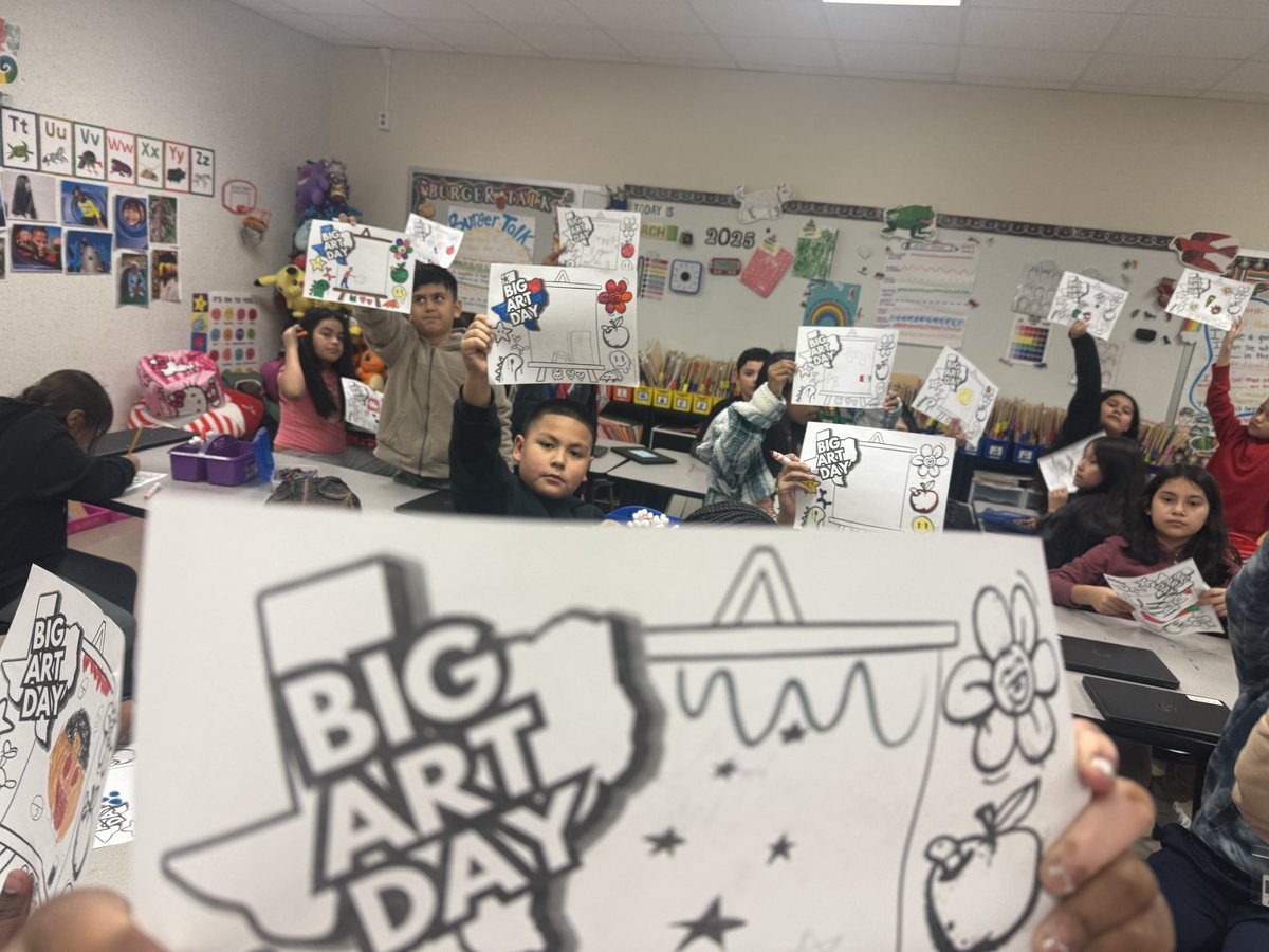 mslowpaz's tweet photo. #workshopwednesdaywolves from all grade levels celebrated #bigartday25 by drawing their favorite things @TXarted @NewmanKaileigh @TrentGJohnson @c10burggy @AlexiousFreeman @DrWynneLaToya #AldineImpact @MsLHayesMusic https://t.co/Lul0lUomhv