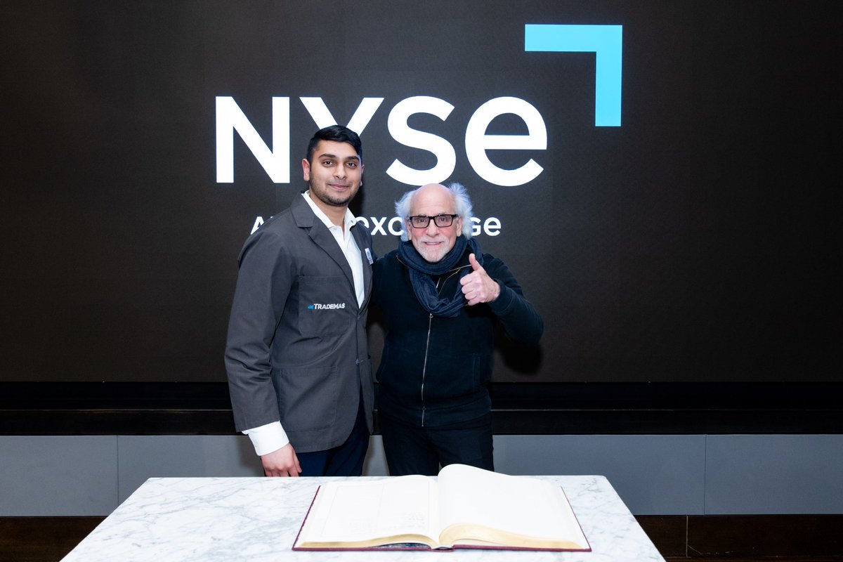 ChampionVibe's tweet photo. Signed the book at the New York Stock Exchange this week.

Cemented in history with some of the greatest legends on wall street, as the current youngest floor broker 🥳 https://t.co/fRyW1QscE3