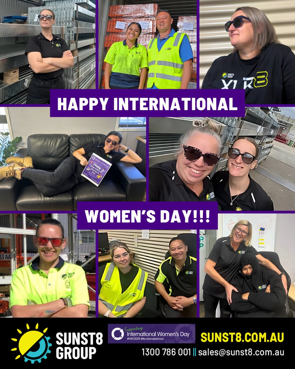 Sunst8Group's tweet photo. The past few days have been intense, but we won’t let #IWD2025 pass without celebrating the incredible women of #Sunst8Group! Their leadership, resilience &amp; compassion shone through during TC Alfred. We’re beyond grateful! Here’s to strong, unstoppable women! 💜 #AccelerateAction https://t.co/wif62muvuj