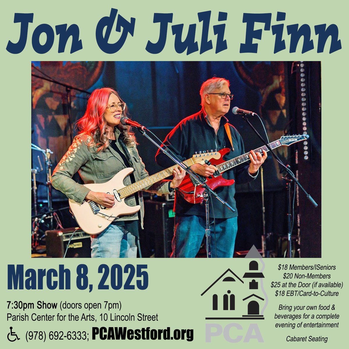 Sat. 3/8 at <a href="/PCAWestford/">Parish Center for the Arts (PCA)</a>! Their unique sound draws from the influences of Pink Floyd, Dixie Dregs, Joe Satriani, and other guitar-oriented groups.