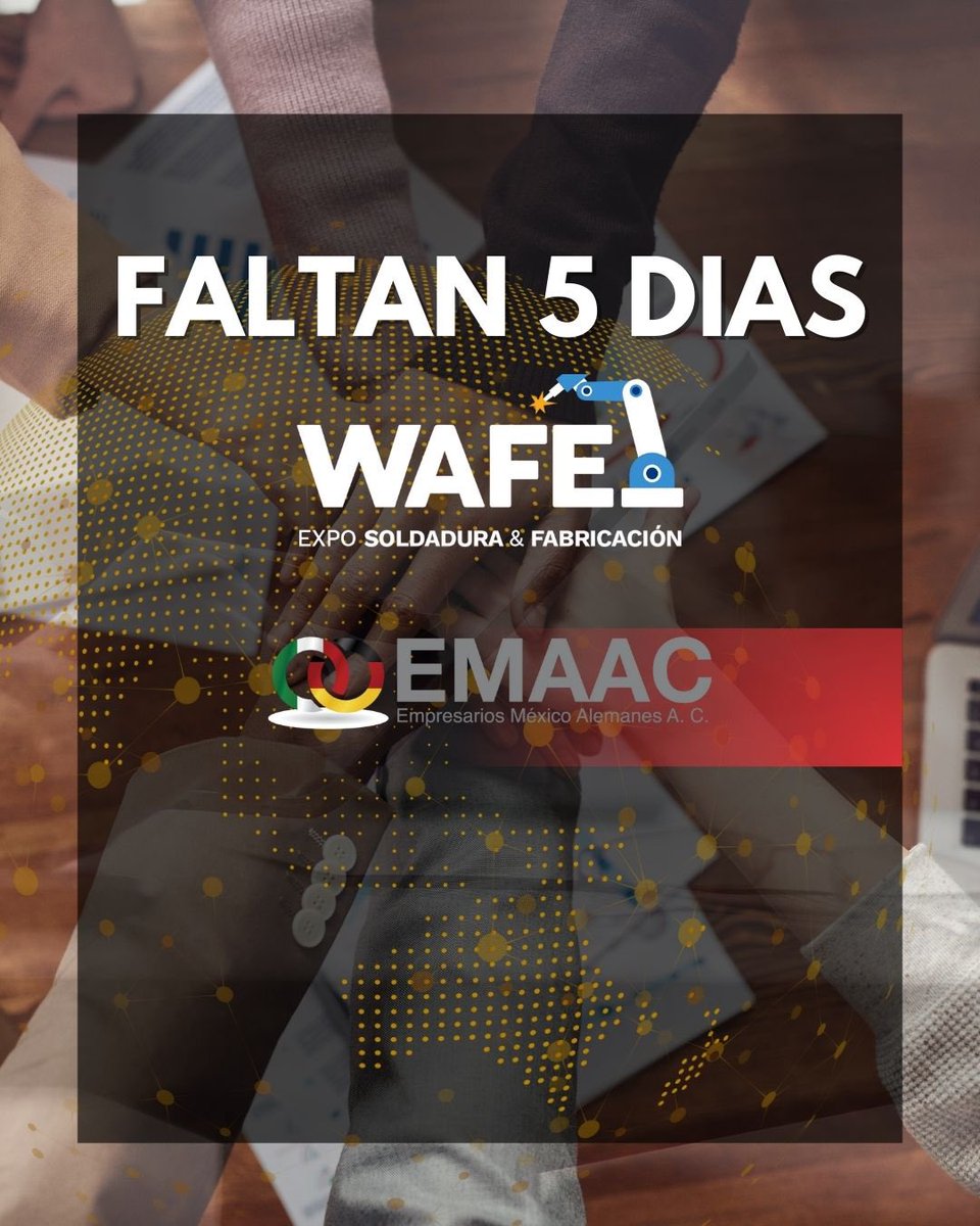 ¡La cuenta regresiva ha comenzado! 🚀
En solo 5 días, WAFE 2025 abre sus puertas y EMAAC estará ahí para mostrarte cómo hacer negocios en Alemania.
📍Querétaro Centro de Congresos
📅 12 y 13 de marzo
🎟️ Regístrate hoy wafe.infoexpo.com.mx/2025/ae/web
#WAFE2025 #EMAAC #InnovaciónPYMES