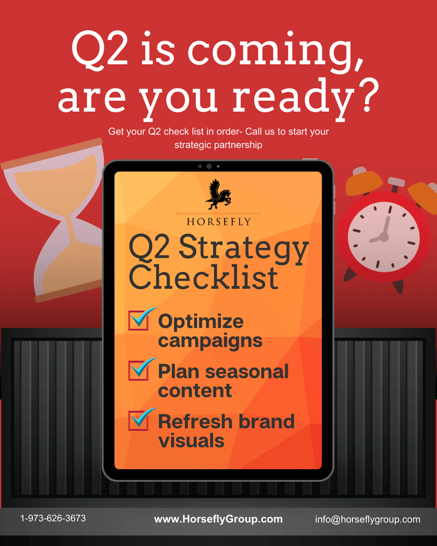 HorseflyGroup's tweet photo. 📈 February’s Over—Are You Ready for the #2ndQuarter?
Time flies when you're building a brand! ⏳

As we move toward spring, now’s the time to refresh your #MarketingStrategy and set up for Q2 success.
#HorseflyGroup #BrandStorytelling #BrandGrowth https://t.co/MxZ4gDGLF8