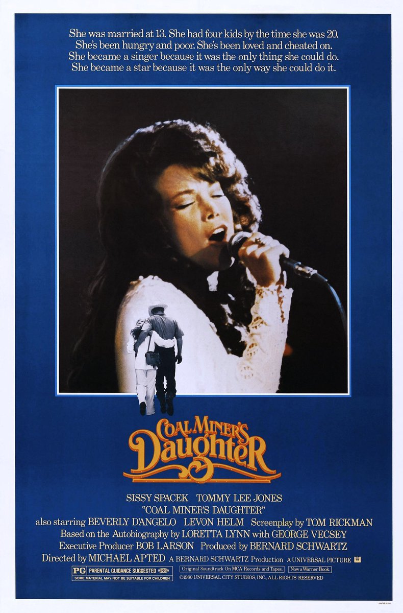 FilmNewsNos's tweet photo. 🎬MOVIE HISTORY: 45 years ago today, March 7, 1980, the movie ‘Coal Miner’s Daughter’ opened in theaters!
#SissySpacek #TommyLeeJones #BeverlyDAngelo #LevonHelm #PhyllisBoyens #BobHannah #WilliamSanderson #ErnestTubb #RoyAcuff #MinniePearl #LorettaLynn #MichaelApted https://t.co/7CeNtkYyoE