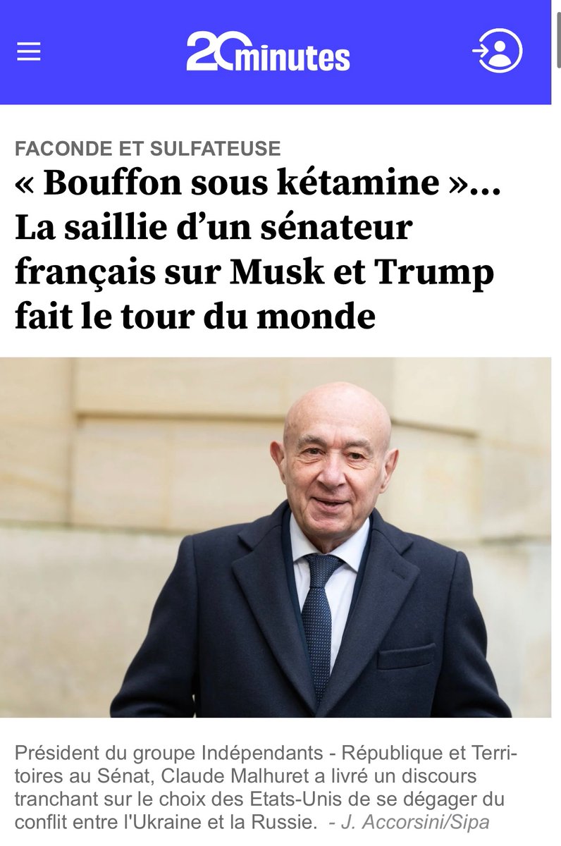 VincentCrouzet4's tweet image. Dans une Amérique veule et pleutre et anémique, une voix s’élève et vient du Sénat français ! @ClaudeMalhuret super star ! (Et ça fait p… du bien !) @Indep_Senat