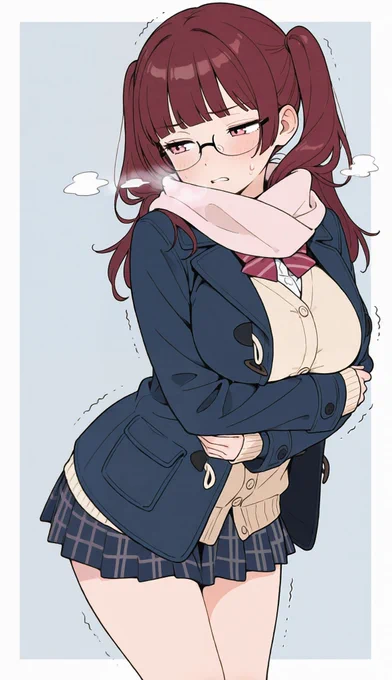 寒そうなサキさん 