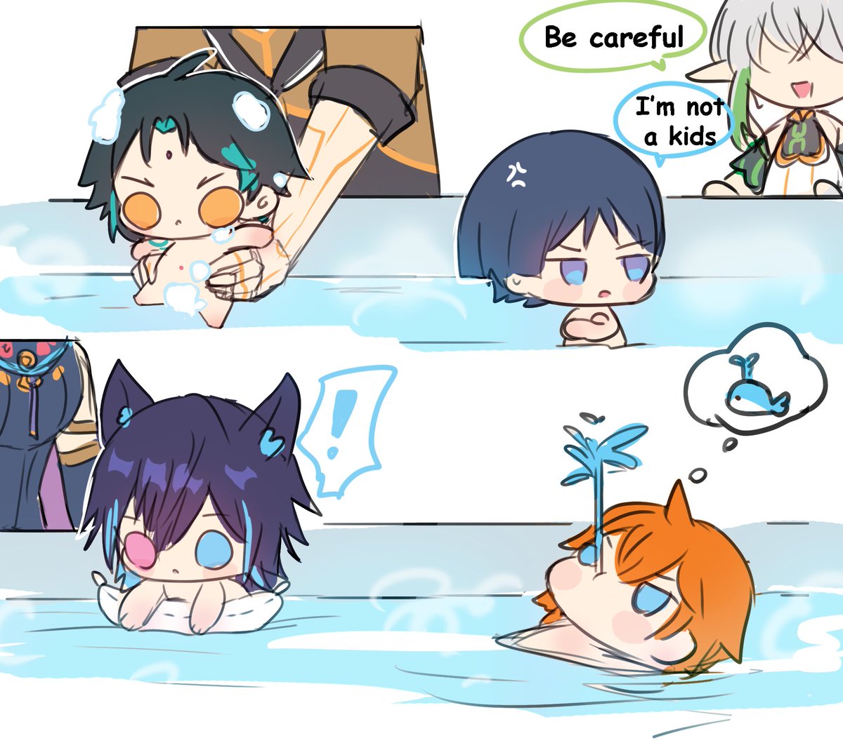 BB at Aisa Bathhouse 😅 
#xiao #scaramouche #ororon #childe 