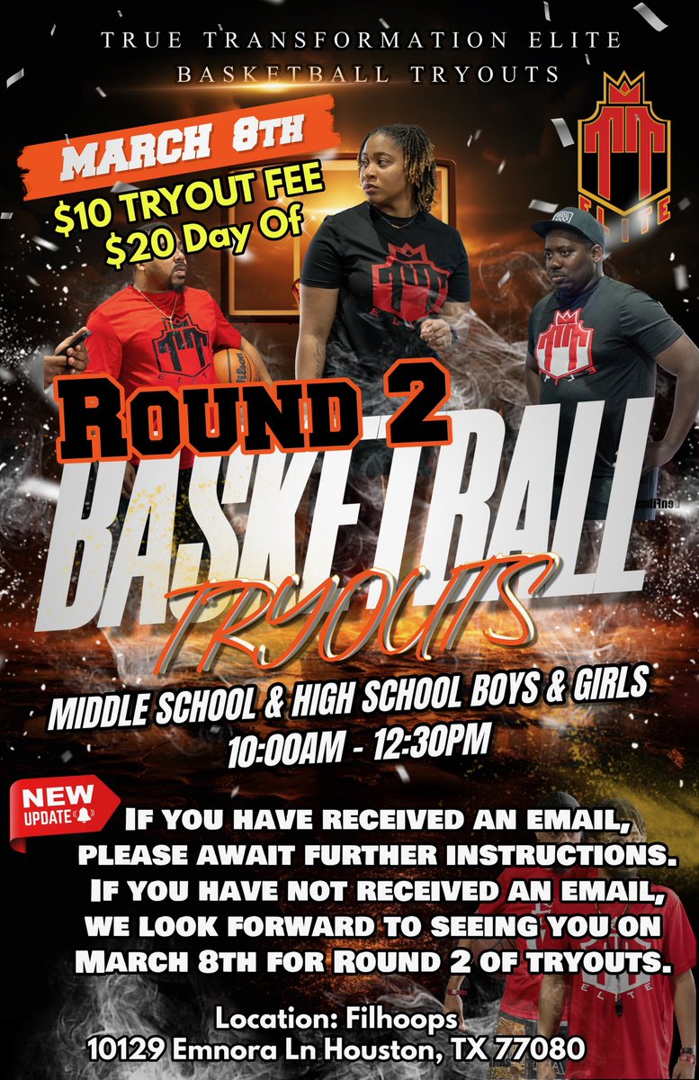 TTElite's tweet photo. 2nd round and tryouts tomorrow then the season let’s go!!! Come on out!!! @TTEBball #aaubasketball #houstonbasketball #tte #movieinthemaking #ttevseverybody https://t.co/6nC4VrZlo9