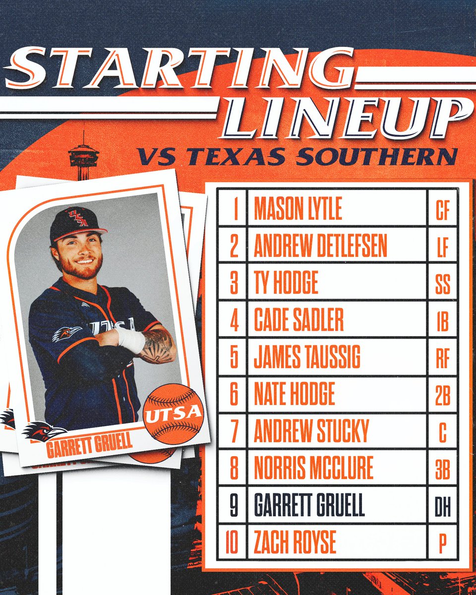 Starters!

📺 goUTSA.com/bsbvideo
📊 goUTSA.com/bsbstats

#BirdsUp🤙 | #LetsGo210