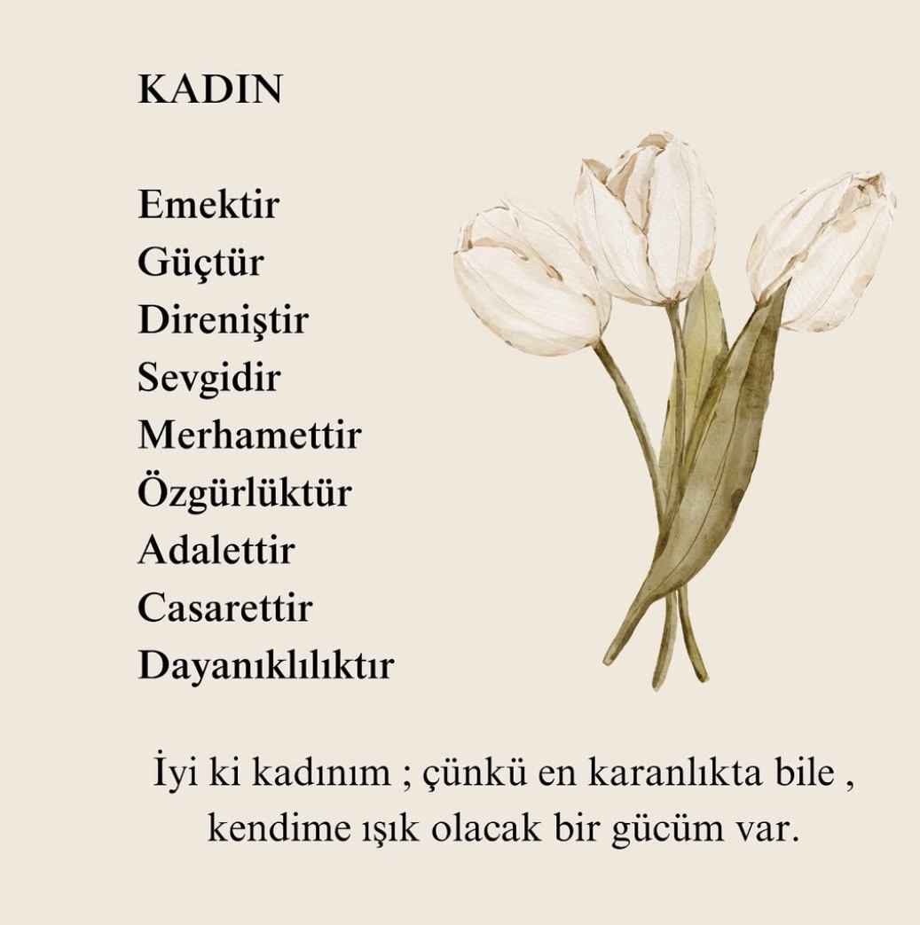 Rojdakaruc's tweet photo. #8MartDünyaKadınlarGünüKutluOlsun🤍 https://t.co/2tjNVCtZCH
