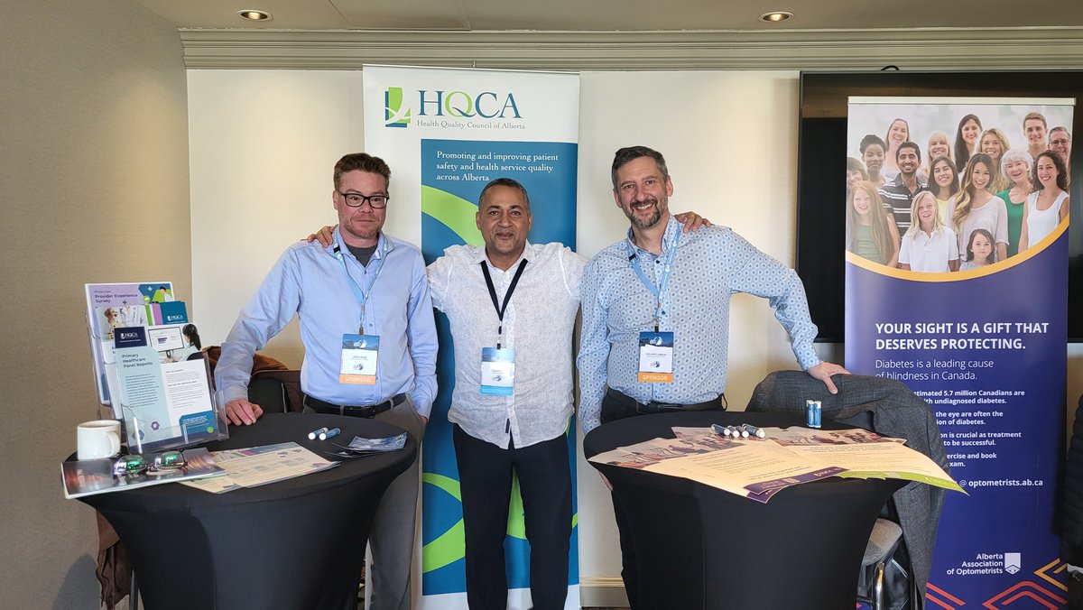 We are a proud sponsor of the <a href="/ABFamDocs/">ACFP</a> Family Medicine Summit this weekend. Visit our booth to learn about the HQCA’s primary care programs from Jody Pow (left) and Roland Simon (right), shown here with HQCA Board Chair <a href="/RajSherman/">Dr. Raj Sherman</a> (centre).