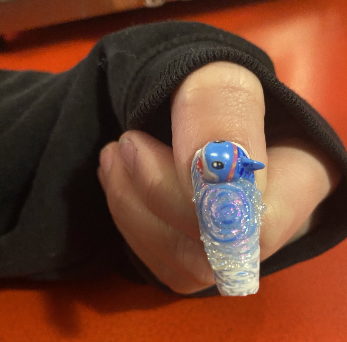 Megmarie531's tweet photo. Nails I made today of #jeffthelandshark #marvelrivals #nailart #nailtec #gelpolish https://t.co/7Iq1x3nnnL