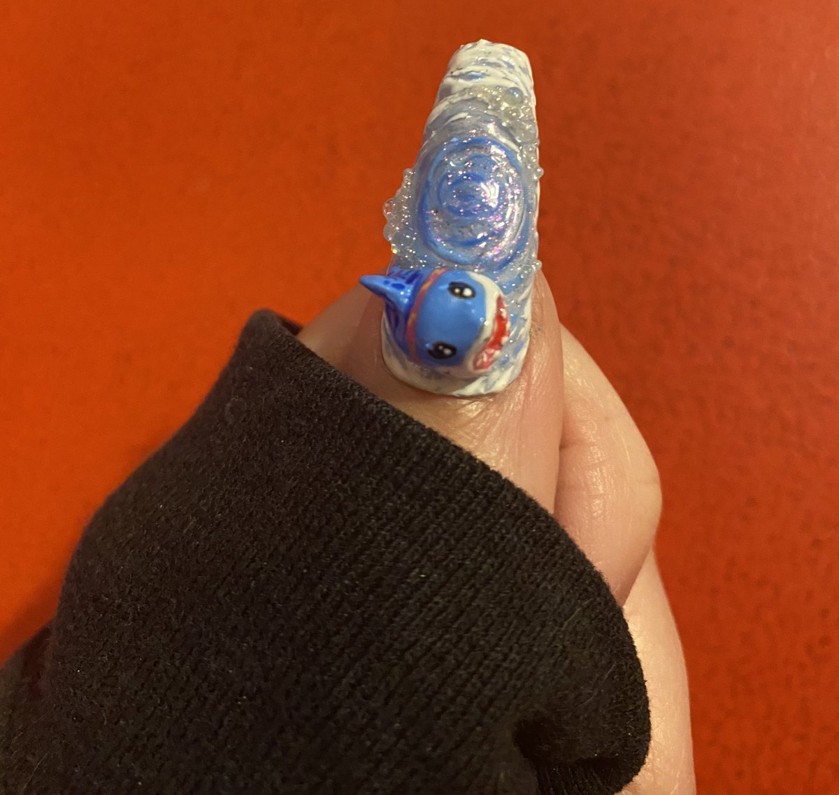 Megmarie531's tweet photo. Nails I made today of #jeffthelandshark #marvelrivals #nailart #nailtec #gelpolish https://t.co/7Iq1x3nnnL