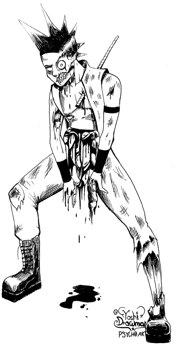 YoshiDrawman's tweet photo. ZOMBIE PUNK !!!
#zombie #Zombieboy #punk #rock #metal #traditional #blackandwithe #manga #mangaart #blood https://t.co/GfiTsQzlfO