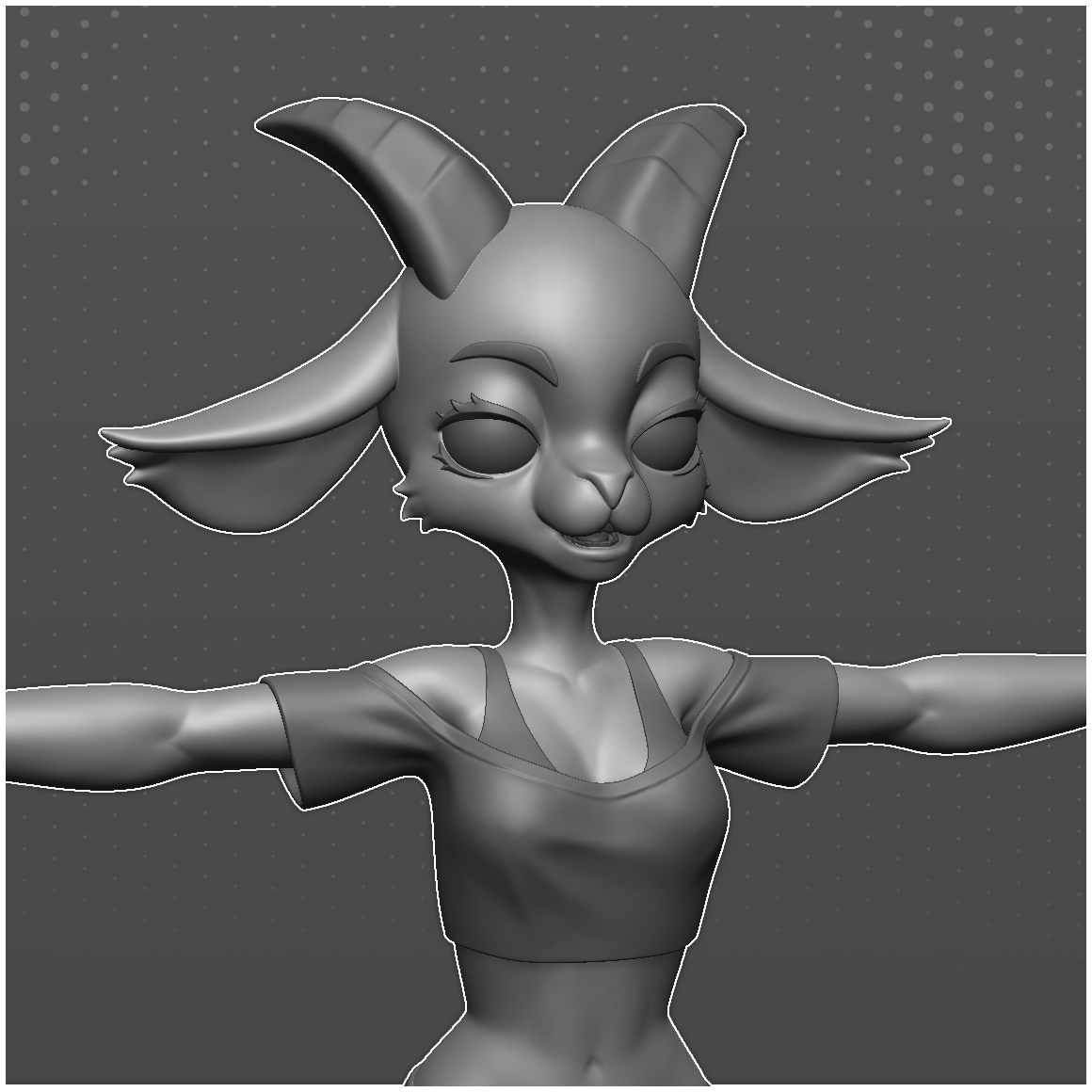 PolycakeArt's tweet photo. I've started working on a new #VRChat avatar and I thought it would be fun to post work in progress shots this time around.    

This is the #Zbrush model, all ready for retopo!  

#3d #art #3dart #digitalart #wip #characterart #furryartwork https://t.co/iT9Wye0AHE