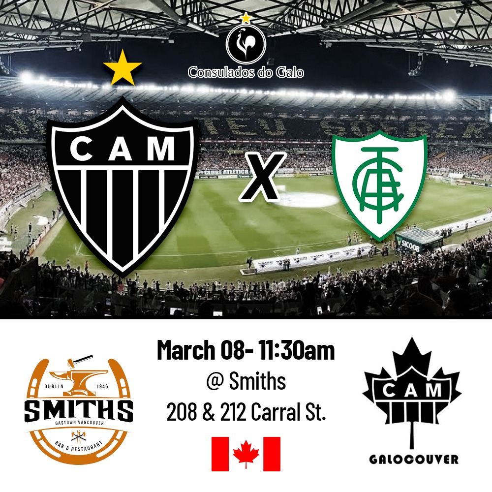 GaloCouver's tweet photo. Bora torcer pro nosso #Galo amanha! @Atletico a caminho do hexa! Bica Galo! 🤘🏼🐔🇧🇷🇨🇦🏴🏳️ @ConsuladosGalo https://t.co/uXYigsEho2
