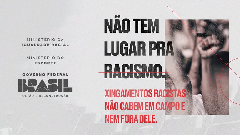 EsporteGovBR's tweet photo. Ministérios do Esporte e da Igualdade Racial cobram providências da Conmebol após ato racista contra jogadores brasileiros

https://t.co/9iCOvrJFjB https://t.co/jGV0gBCVfh