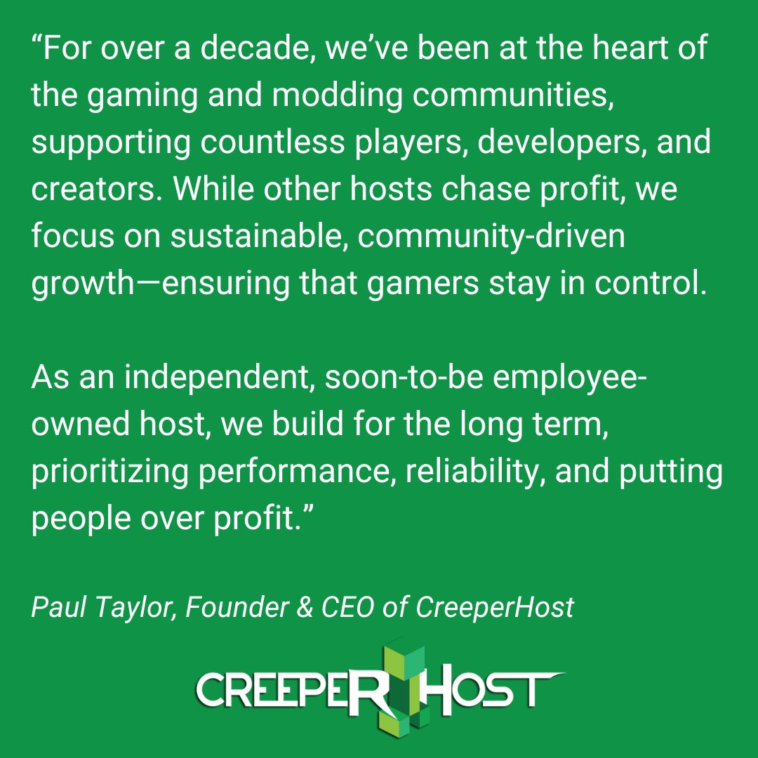 CreeperHost's tweet photo. So what makes CreeperHost different? https://t.co/W92S9iLuJK