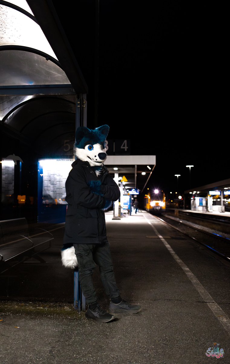 Waiting for the train this #FursuitFriday 

📷 <a href="/StejfS/">Štejf</a> 
✂️ @vino_studios