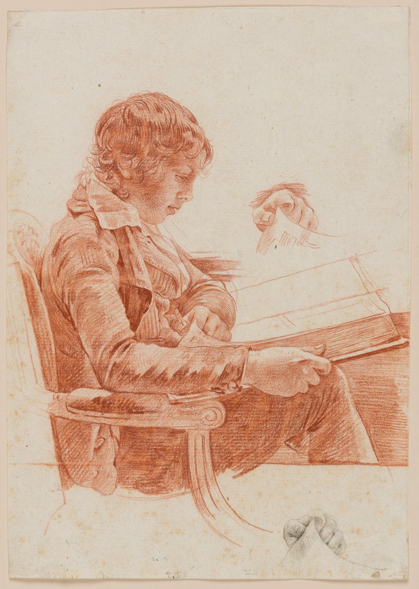 ColeccionMMoret's tweet photo. Todo al rojo 🔴
Martin #Drolling. Retrato de Michel-Martin Drolling, hijo del artista, leyendo un libro. Sanguina, h. 1800. Stephen Ongpin Fine Art. https://t.co/8oTCMiwKC8