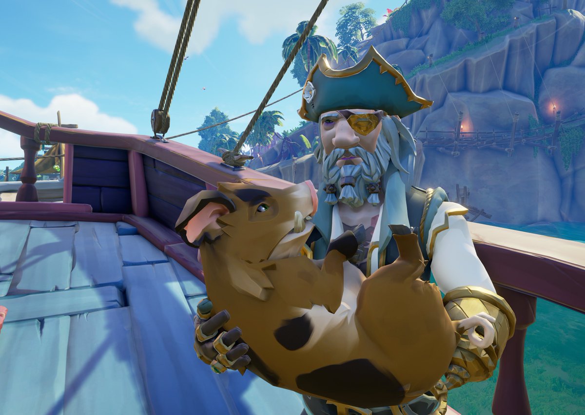 Capt_Ballzonia's tweet image. Dear @RareLtd 
Please make it where our pet pigs can revive us. @CapScruffy and #Patches 🐖 @SeaOfThieves