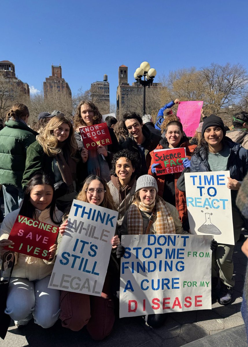 lerner_ariel's tweet photo. Proud to have attended the #StandUpForScience NYC rally today at Washington Square Park with several of my fellow Icahn Mount Sinai graduate students. We are fighting for science, truth, inclusion, health, and our future! https://t.co/4xPR5esg6s