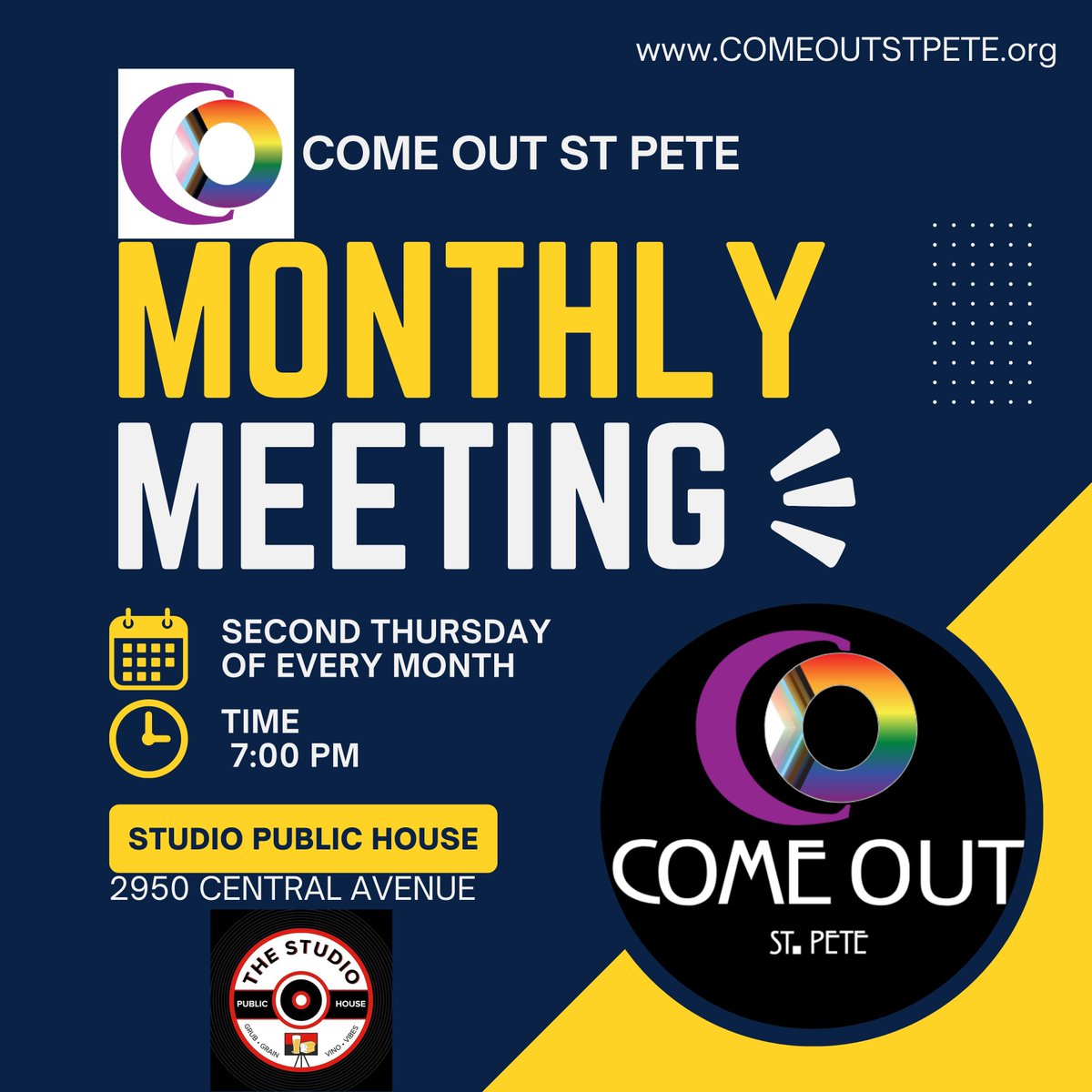ComeOUTStPete's tweet photo. Do current events have you wondering how to be an active contributor for a cause that you're passionate about? Have a seat at our table!
Come OUT St Pete is seeking volunteers, advocates, in the LGBTQIA+ community
Everyone is welcome at our table.
https://t.co/wEe1IWkJX9 https://t.co/xUXxMFt9cE